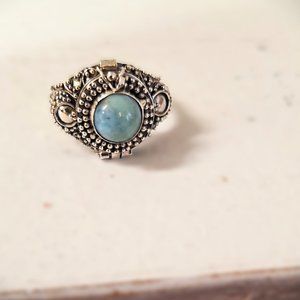 Larimar Poison Ring-Sterling Silver, SIZE 6, NWT